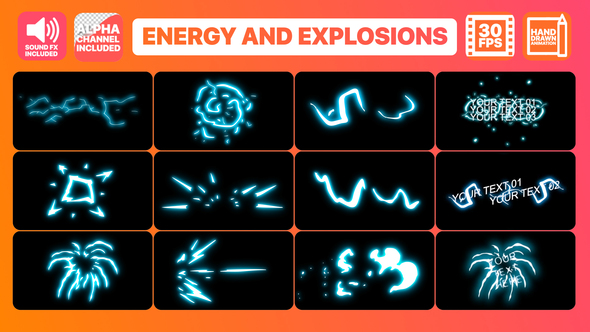 Energy And Explosion Elements + Titles | Premiere Pro MOGRT