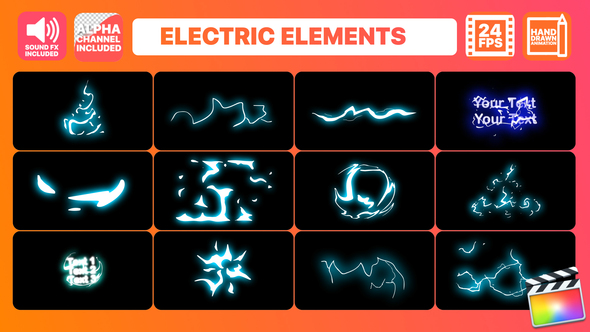 Cartoon Electric Elements And Titles | FCPX