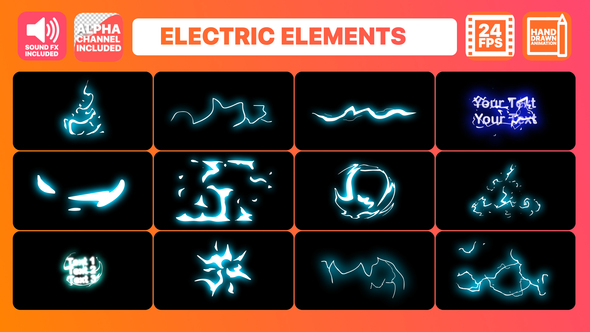 Cartoon Electric Elements and Titles | Premiere Pro MOGRT