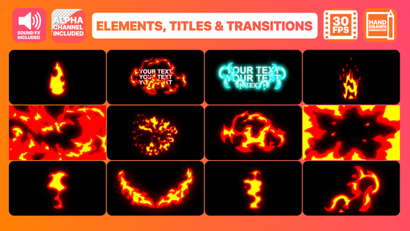 Fire Elements Titles And Transitions | After Effects