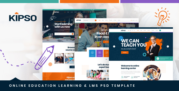 Kipso - Online Education Learning & LMS PSD Template