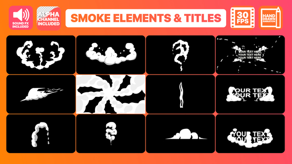 Hand Drawn Smoke Elements Transitions And Titles | Premiere Pro MOGRT