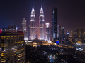 Kuala Lumpur Downtown skyline at night Travel Malaysia - PhotoDune Item for Sale