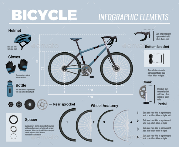 Bicycle Infographic Elements Composition