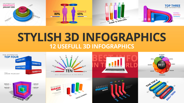Stylish 3D Infographics alt