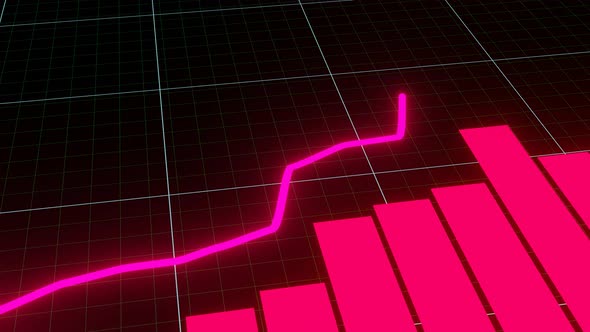 Stock market animated graphic.  Stock price chart.