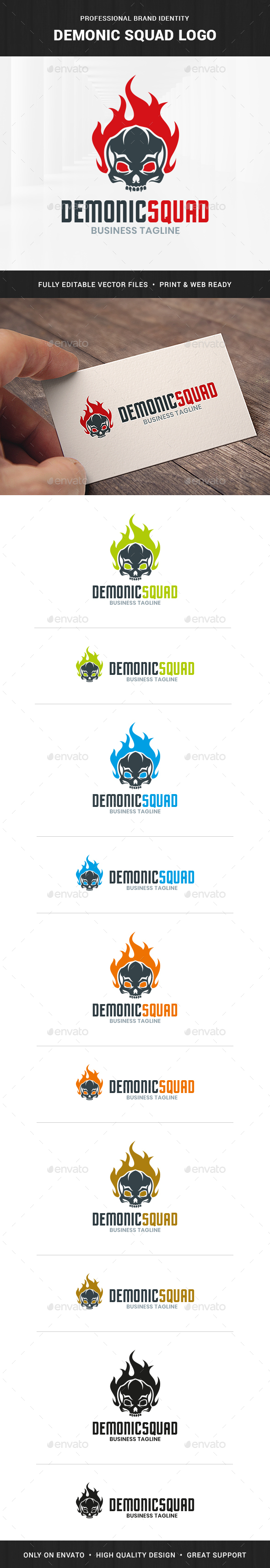 Demonic Squad Logo Template