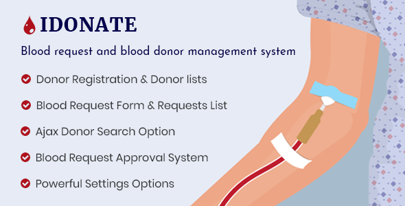 IDonatePro - Blood Donation, Request And Donor Management WordPress Plugin