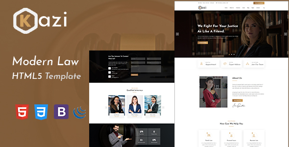 Kazi – Lawyers Attorneys and Law Firm HTML5 Template