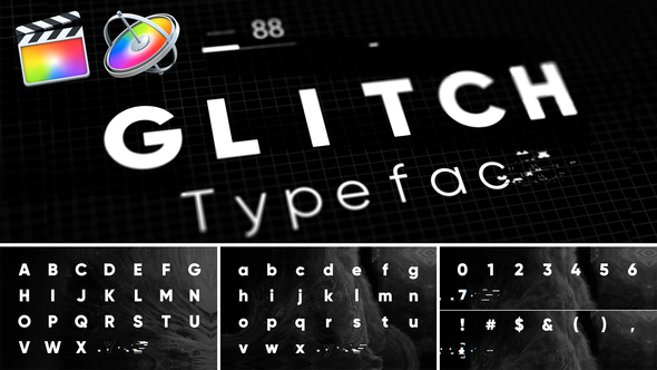 Glitch - Animated Typeface for FCPX and Motion 5 alt