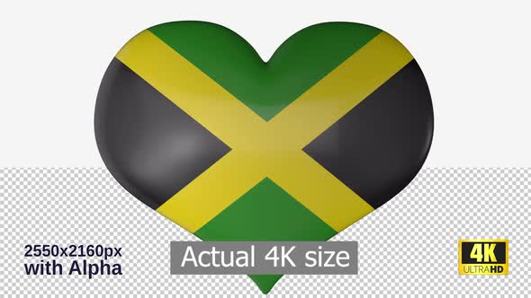 Jamaica Flag Heart Spinning