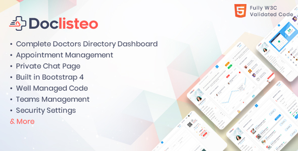 Doclisteo - Responsive Doctors Directory Dashboard Template