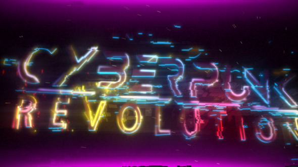 Cyberpunk Neon Glitch Logo Intro