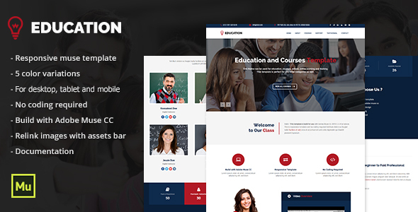 Responsive Education Adobe Muse Template