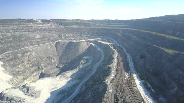 Railways and Roads Surround Main Asbestos Pit Grand Canyon