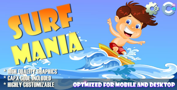 Surf Mania (C2, C3, HTML5) Game.