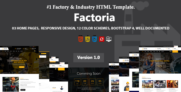 Factoria - Factory & Industry HTML Template