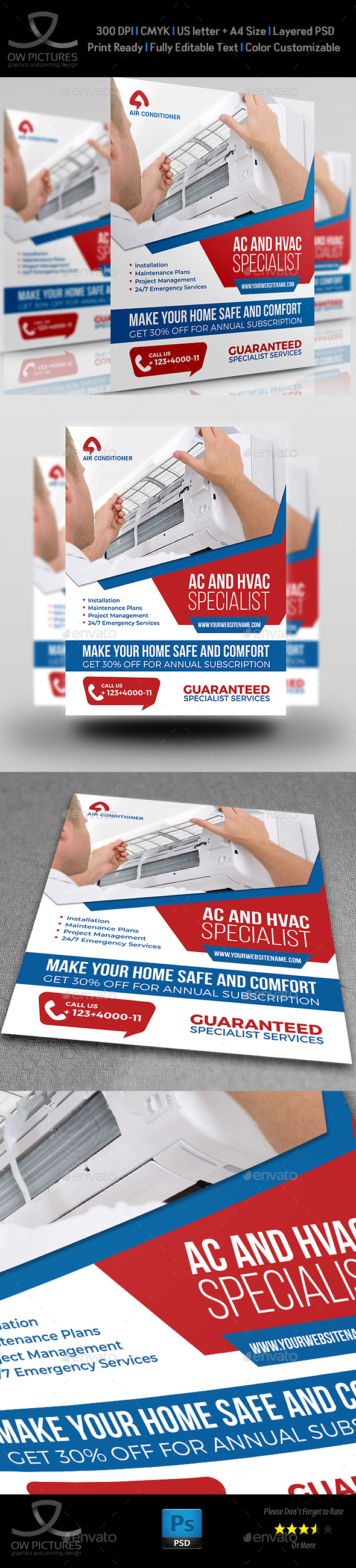 Air Conditioner Repair Service Flyer Template