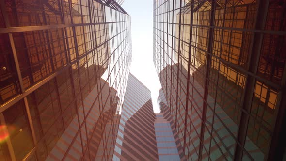 Business District of Global Banking City with Skyscraper Buildings 