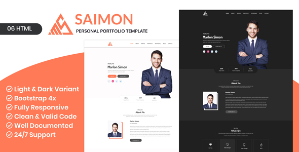 Saimon - Personal Portfolio HTML Template