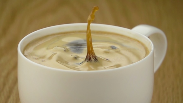 Coffee Bean Falling into the Cup