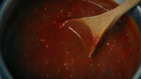 Stirring Tomato Soup On Hob