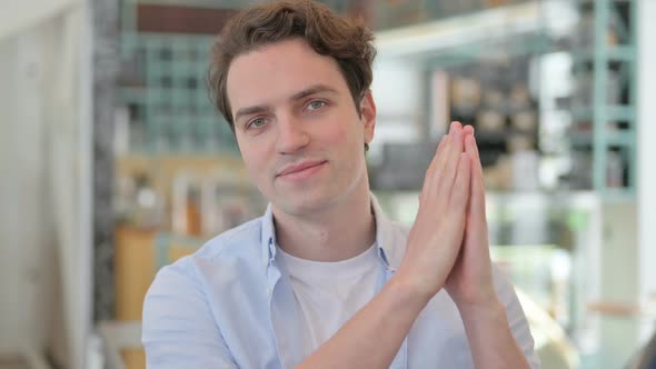 Portrait of Creative Man Clapping Applauding