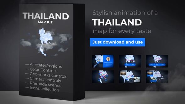 Thailand Animated Map - Kingdom of Thailand Map Kit