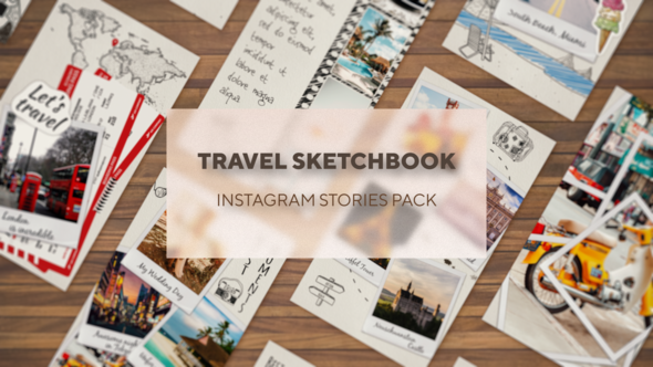 Traveler's Sketchbook - Instagram Stories Pack alt