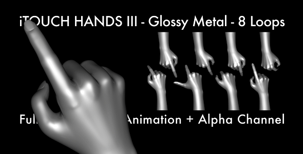 iTouch Hands III - Glossy Metal (Pack-8 Loops)