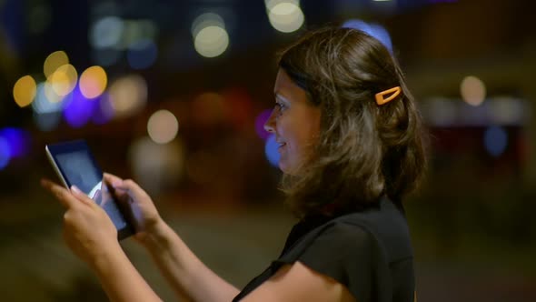 Beautiful Woman Enjoying Night Tourism