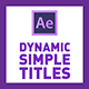 Dynamic Simple Titles | 4K - VideoHive Item for Sale