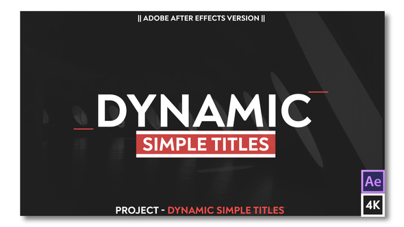 Dynamic Simple Titles | 4K alt