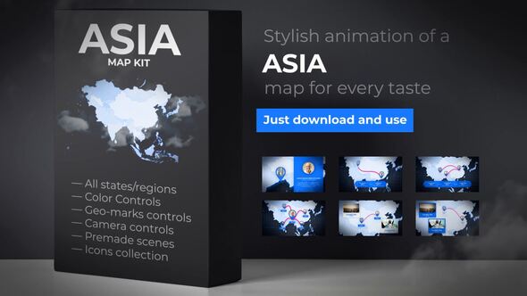 Map of Asia with Countries - Asia Map Kit