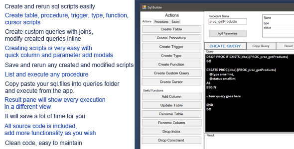 Sql Builder Desktop App (save,organize,execute)