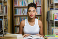 Black african american young girl student studying at the school - PhotoDune Item for Sale