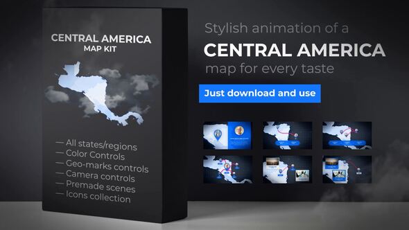 Map of Central America with Countries - Central America Islands Map Kit
