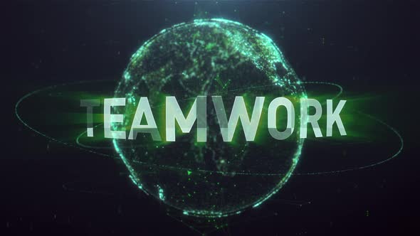 Digital Network Earth Hud Teamwork