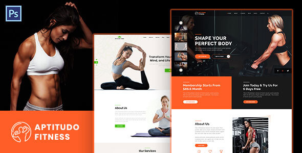 Aptitudo Fitness - Gym, Yoga & Fitness PSD Template