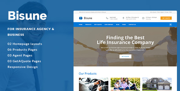 Bisune - Insurance Agent PSD Template