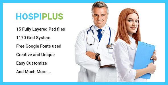 HospiPlus - Professional Hospital Services PSD Template