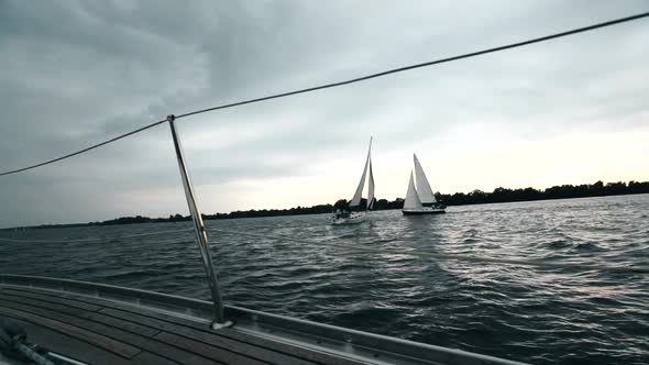 Sailing on Yachts on the River