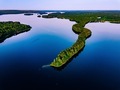 Aerial view of blue lakes with islands and green forests  in Finland. - PhotoDune Item for Sale