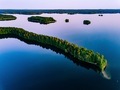 Aerial view of blue lakes with islands and green forests  in Finland. - PhotoDune Item for Sale
