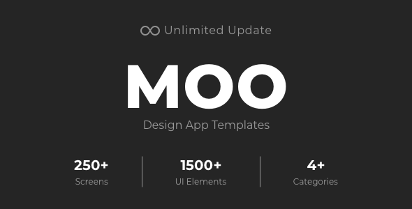 Moo - Szablon aplikacji mobilnej - Zestaw interfejsu użytkownika