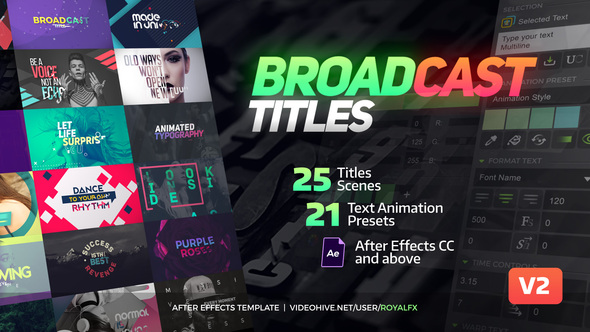 TypeX - Broadcast Pack: Title Animation Presets Library