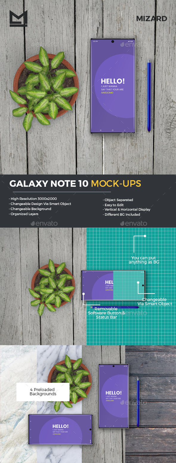Galaxy Note 10 Mockup