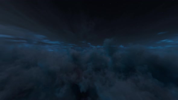 Flying above the Cinematic Night Clouds alt
