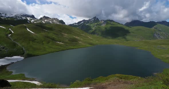 Lake Verney in Little St Bernard Pass, Italy