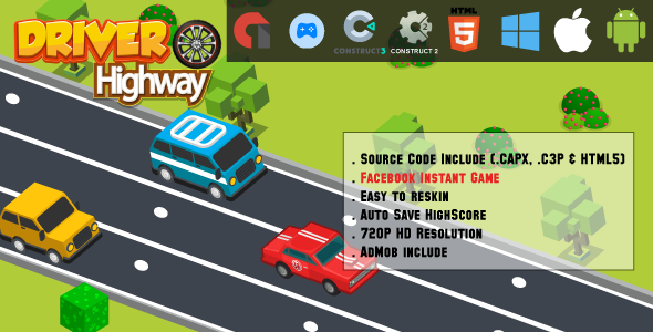 Autostrada - Gra HTML5 - Mobile, Facebook Instant Game &amp; Web (HTML5 i C2, C3)